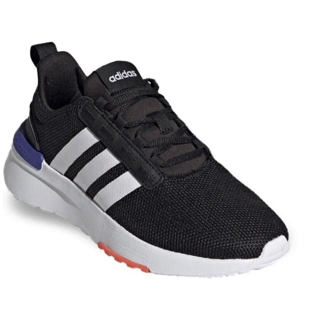 ADIDAS RACER TR21 K Boys Sz 13 K Big Boy Black/White/Ink Mesh Running Shoes - Picture 11 of 13